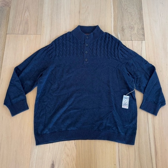Flag & Anthem Navy Blue 1/4 Button Down Sweater Size XXXL NWT - Picture 1 of 5